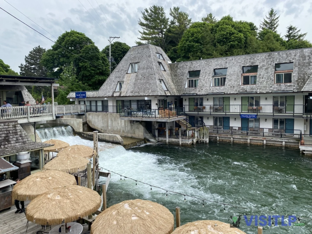 Waterfront view from The Cove patio in Leland