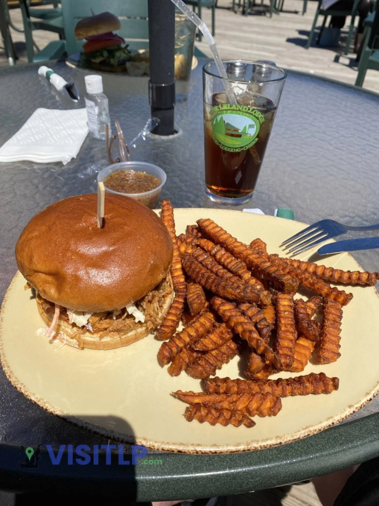 Pulled pork sandwich at The Leland Lodge