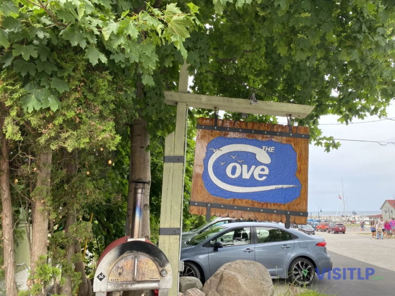 The Cove restaurant sign in Leland