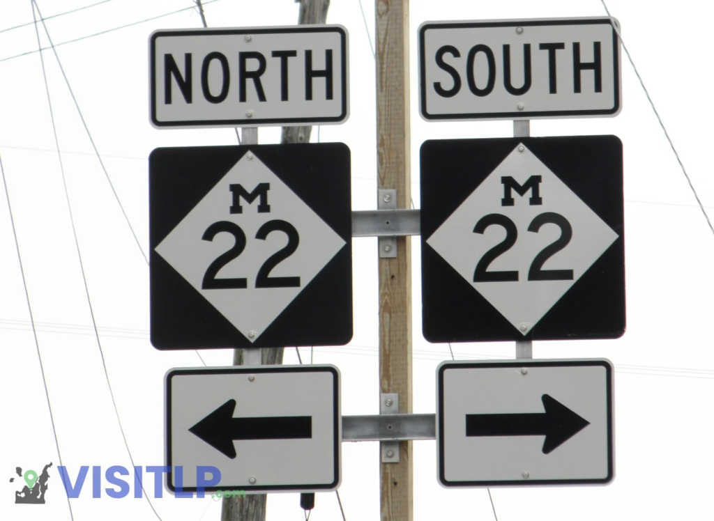 M-22 highway signs