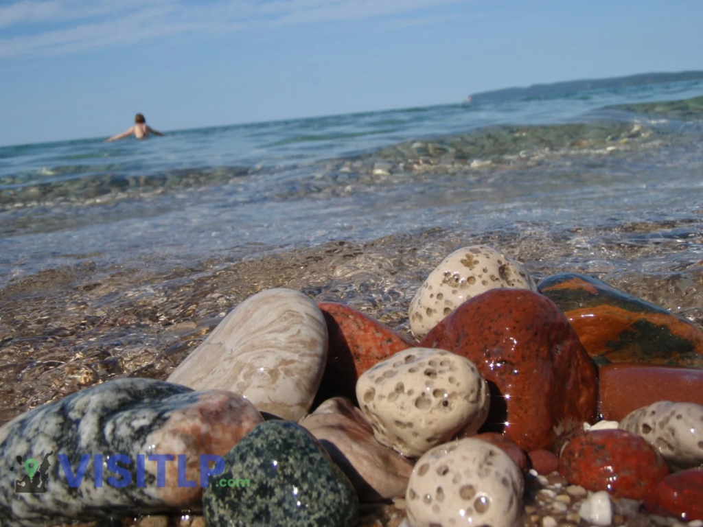 Stones along a Lake Michigan beach
