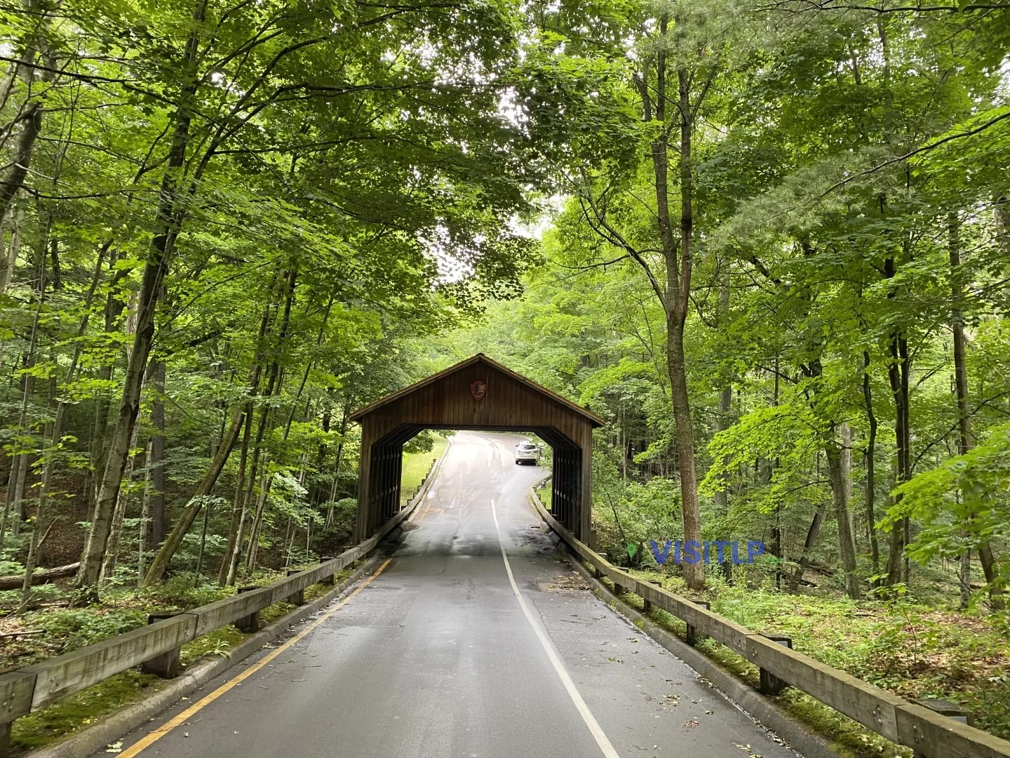 Covered bridge on Pierce Stocking Scenic Drive